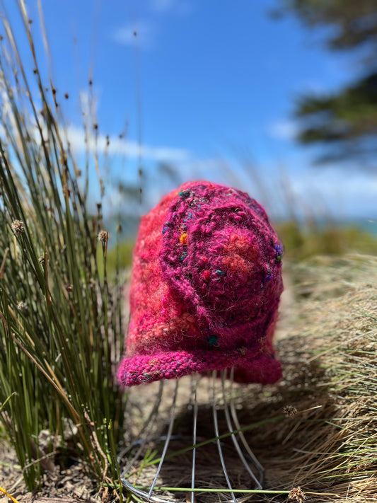 Woollen floral hat